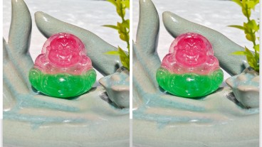 老坑翡翠俏色佛公吊坠