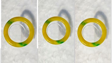 老坑黄加绿翡翠手镯