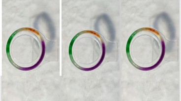 老坑翡翠三彩美人条手镯