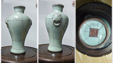 官窑兽头观音瓶